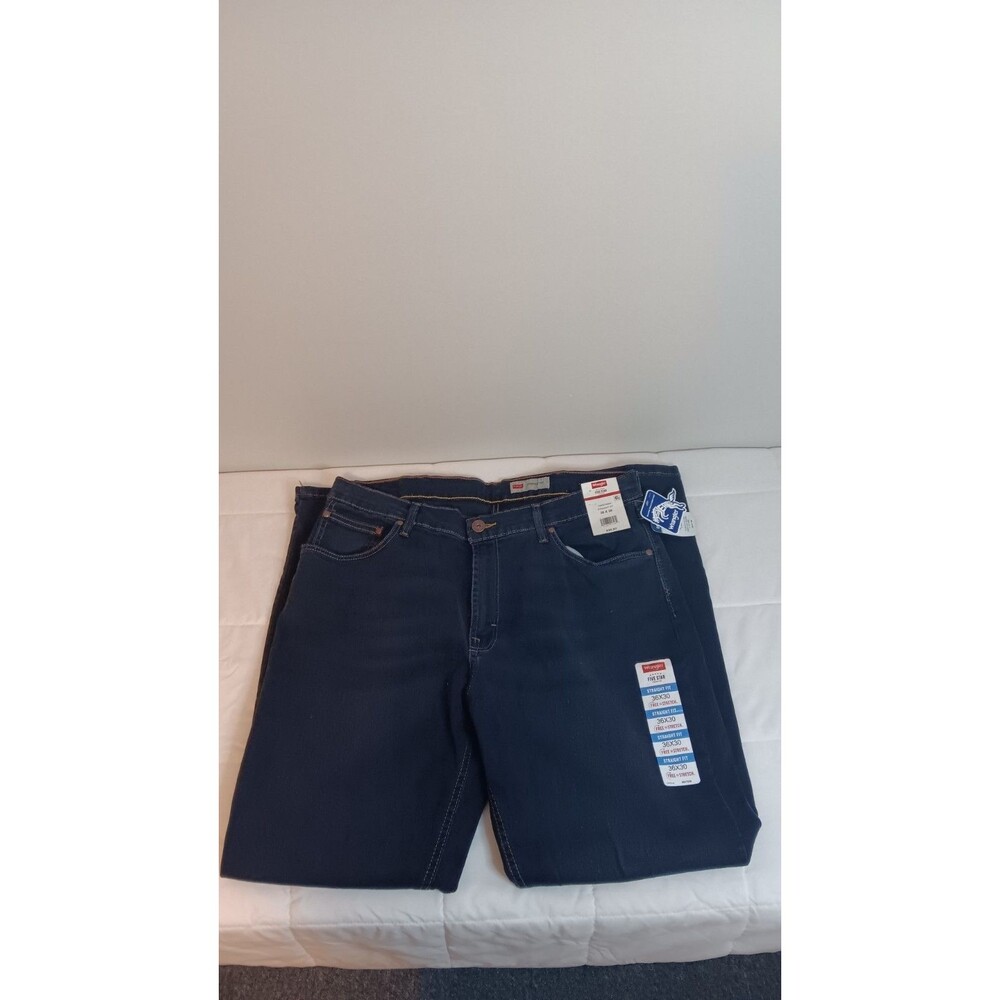 Wrangler Straight Fit Dark Wash Jeans Sz 36 × 30 New With Tags